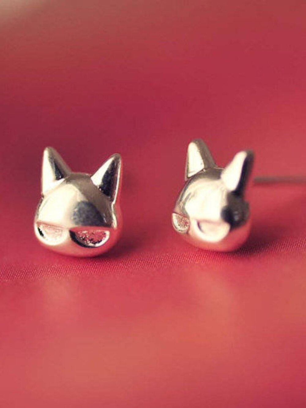 3/$25 🏷️ 925 Sterling Silver Plated Cat Minimal Earrings Studs Cat Animal
